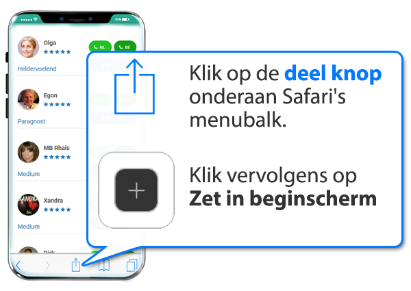 iphone en ipad: Helderzienderotterdam.nl als app instellen op Mobiel